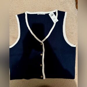 Abercrombie & Fitch Navy Blue Sweater Vest